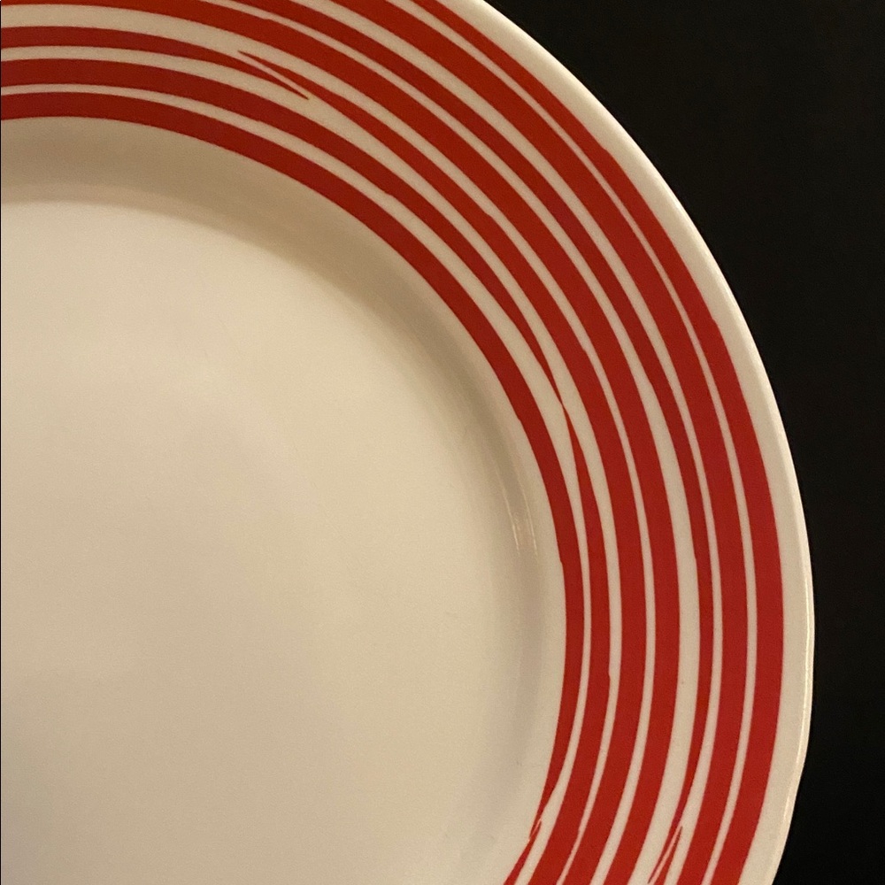 Corelle Strokes of Color (Brushed) Cranberry Red Dinner Plates (6) (Set One) - Picture 2 of 9